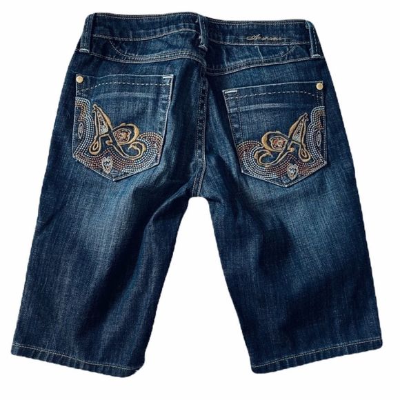 Anoname Bermuda Jean Shorts Dark Denim 25 - Picture 2 of 13